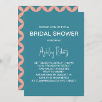 Mid-Century Modern Peach & Blue Mod Bridal Shower