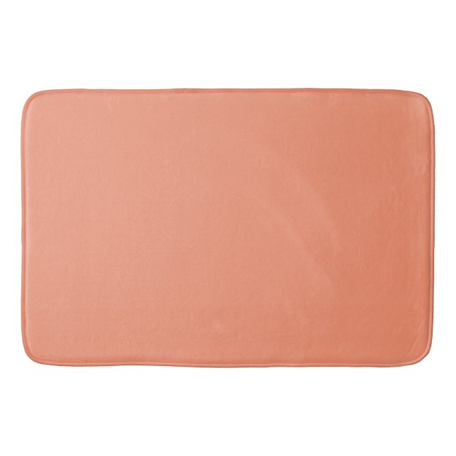 Mid Century Modern Peach Solid Bath Mat (Front)