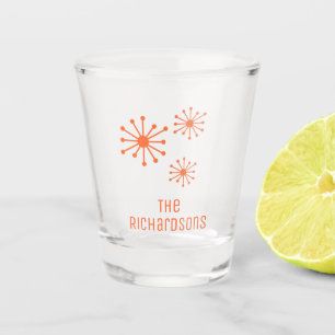 Mid Century Modern Personalised Atomic Age Retro Shot Glass