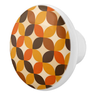 Mid century Modern Petal Pattern Ceramic Knob