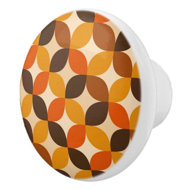 Mid century Modern Petal Pattern Ceramic Knob (Right)