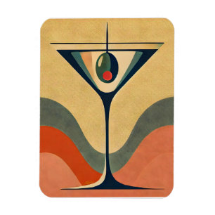 Mid Century Modern "pimento olive martini wave" Magnet
