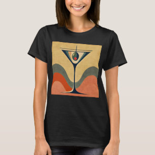 Mid Century Modern "pimento olive martini wave" T-Shirt
