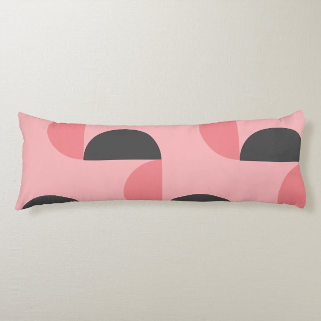 Mid-Century Modern Pink and grey     Body Cushion (Front)