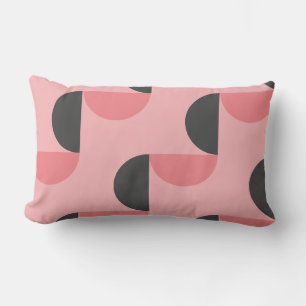Mid-Century Modern Pink and grey Lumbar Cushion