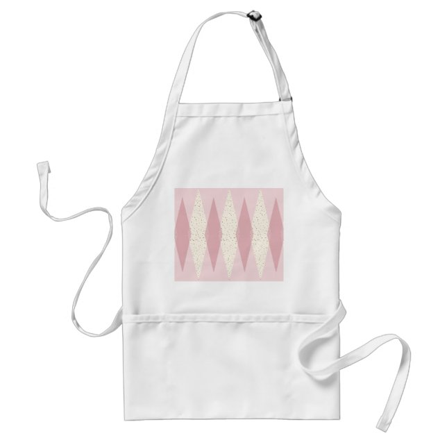 Mid Century Modern Pink Argyle Apron (Front)