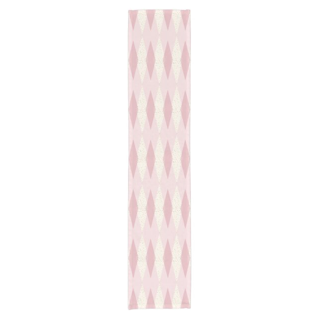 Mid Century Modern Pink Argyle Table Runner (Front)