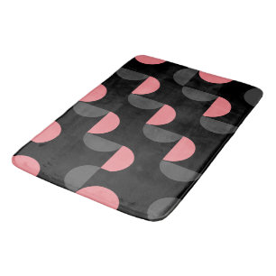 Mid-Century Modern Pink black and grey   Bath Mat