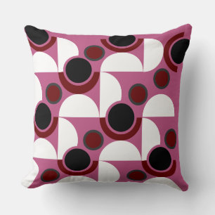 Mid-Century Modern pink, black and grey Cushion