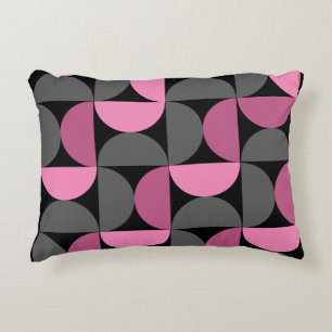 Mid-Century Modern pink, black and grey   Decorative Cushion