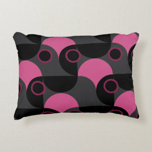 Mid-Century Modern Pink black and grey Decorative Cushion