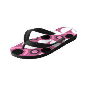 Mid-Century Modern pink, black and grey Kid's Thongs