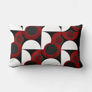 Mid-Century Modern pink, black and grey Lumbar Cushion