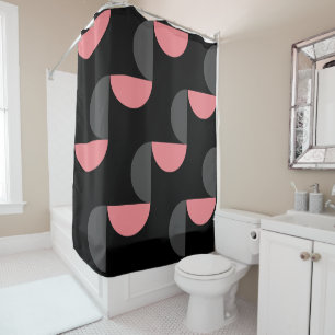 Mid-Century Modern Pink black and grey Shower Curtain