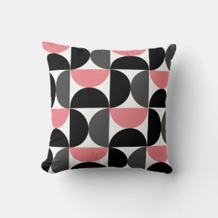 Mid-Century Modern Pink Black and White Cushion