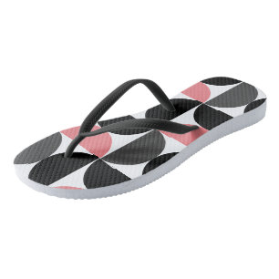 Mid-Century Modern Pink Black and White  Thongs