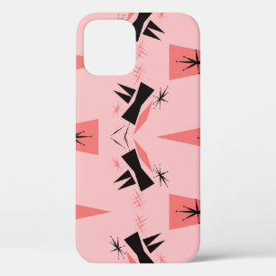 Mid-Century Modern: Pink Coral Pattern. iPhone 12 Case