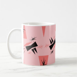 Mid-Century Modern: Pink Coral Pattern. Coffee Mug