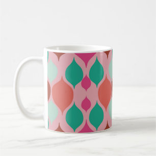 Mid Century Modern Pink Geometric Coffee Mug