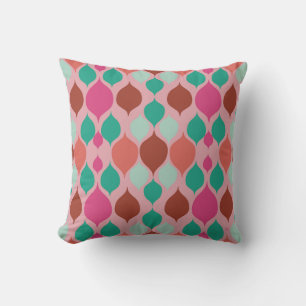 Mid Century Modern Pink Geometric  Cushion