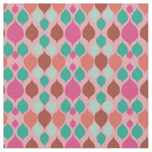 Mid Century Modern Pink Geometric  Fabric