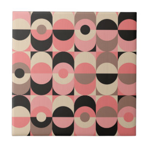 Mid-Century Modern Pink Pattern Ceramic Tile