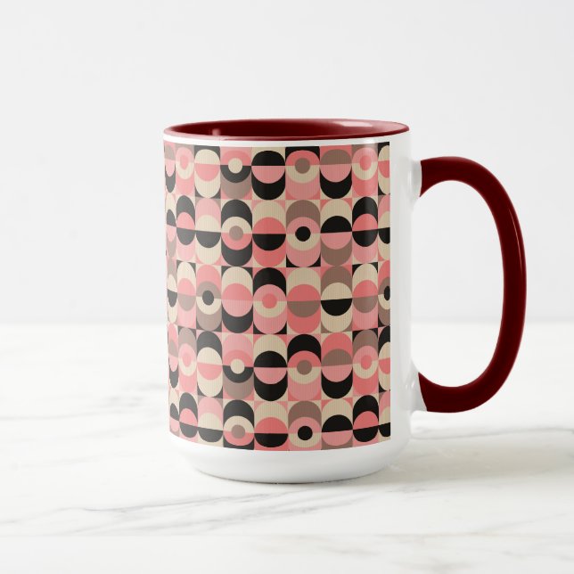 Mid-Century Modern Pink Pattern Mug (Right)