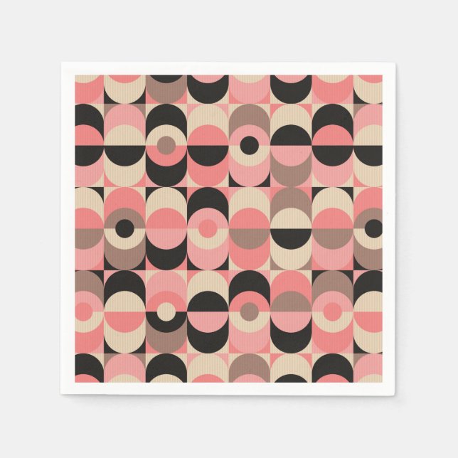 Mid-Century Modern Pink Pattern Napkin (Front)