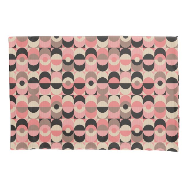 Mid-Century Modern Pink Pattern Pillowcase (Front-Left)