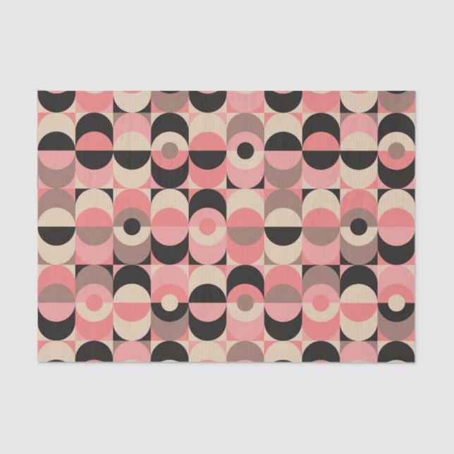 Mid-Century Modern Pink Pattern Tissue Paper (Front)