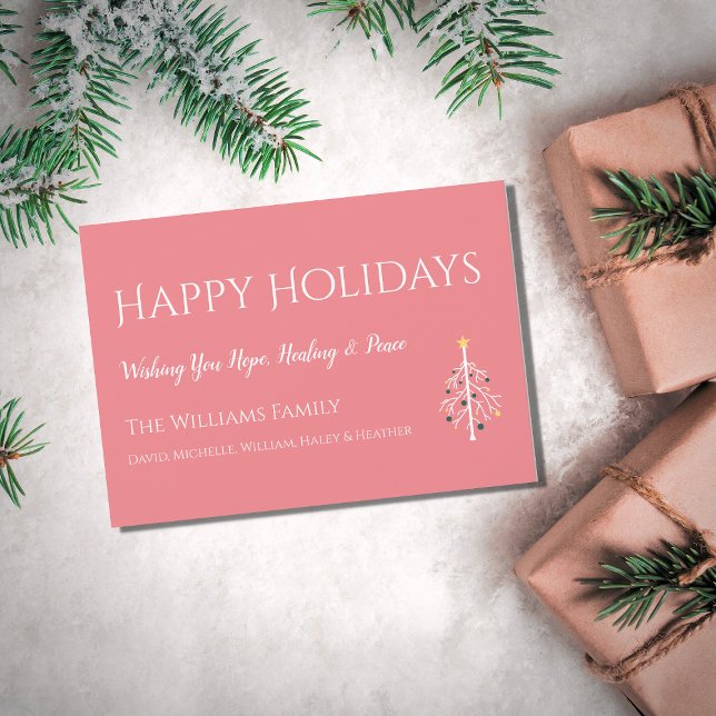 Mid Century Modern Pink Retro Christmas Card  (Creator Uploaded)