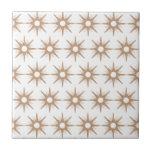 Mid-Century Modern Pink Starburst Pattern Ceramic Tile<br><div class="desc">Mid-century modern inspired design featuring vintage pattern of retro pink starbursts on a white background. Simple, clean modern design. Create your own custom pattern by uploading a new image, or use the "message" button to contact the designer for help. To create your own patterned design: 1. Select personalise this template....</div>