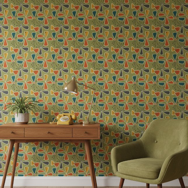 Mid-Century Modern Pinwheel Abstract #10 Gr ID1224 Wallpaper (Creator Uploaded)