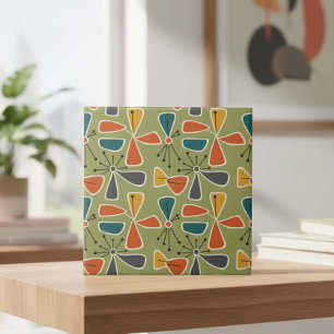 Mid-Century Modern Pinwheel Abstract #10 ID1224 Ceramic Tile