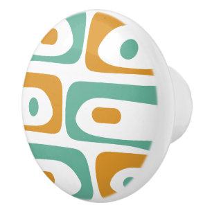Mid-century Modern Piquet Minimalist Retro Pattern Ceramic Knob