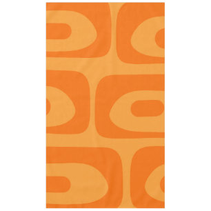 Mid-century Modern Piquet Pattern Orange Tablecloth