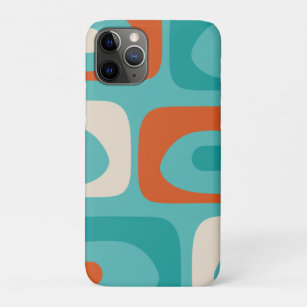 Mid-century Modern Piquet Pattern Teal Orange Case-Mate iPhone Case