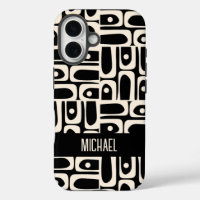 Mid Century Modern Piquet Personalised Black