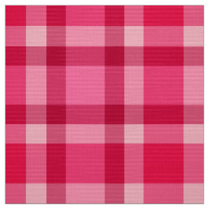Mid-Century Modern Plaid - Pink and Wine Fabric