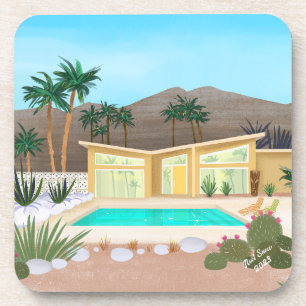 Mid Century Modern Pool House Set of Coasters