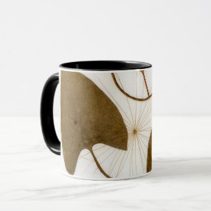 Mid-Century Modern Pressed Leaf Design Mug