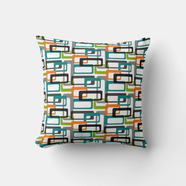 Mid Century Modern Print Throw Pillow (Front)