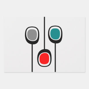 Mid-Century Modern Print Wrapping Paper Sheets