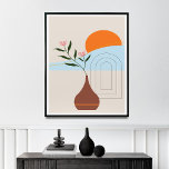 Mid-Century Modern Printable Art Poster<br><div class="desc">Add a touch of modern Scandinavian design to your home with this stunning abstract landscape print. Featuring a stylised tree branch, the sun, a rainbow, and a cloud, this image captures the beauty of nature in a unique and contemporary way. The muted colours and minimalist design make this print the...</div>