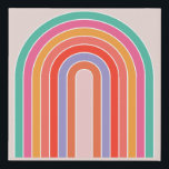 Mid Century Modern Rainbow Faux Canvas Print<br><div class="desc">Abstract Retro Rainbow – Colourful Rainbow.</div>