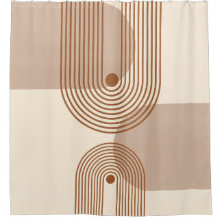 Mid century Modern Rainbow Shower Curtain