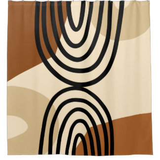 Mid century Modern Rainbow Shower Curtain