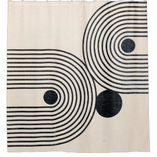 Mid century Modern Rainbow Shower Curtain