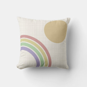 Mid Century Modern Rainbow Sun Cushion