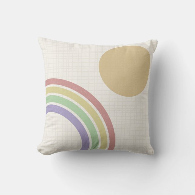 Mid Century Modern Rainbow Sun Cushion (Front)